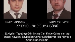 Görev Şehitlerimiz İçin Mevlid-i Şerif Okutulacaktır.