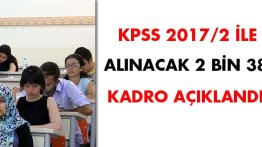KPSS 2017/2 ile alınacak personel başvuru bilgileri